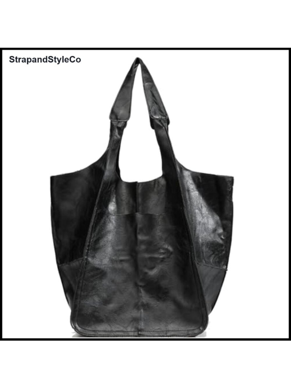 Oversized PU Leather Tote Bag Large Capacity Slouchy Hobo
